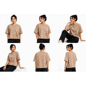 Womens Custom Boxy Tee Premium Cotton Relaxed Fit Short Sleeve T Shirt Wholesale Streetwear OEM ODM Private Label Clothing Boxy - Product Image 6