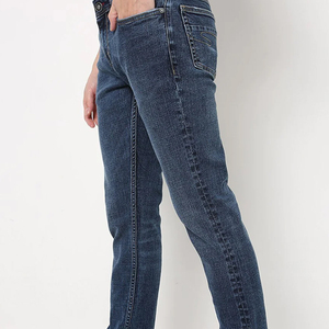 Jean en denim classique pour homme, coupe droite, respirant, imperméable, tricoté, uni, décontracté, haute qualité - Product Image 4