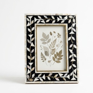 Elegant Mother Pearl Inlay Wood Hand Carved Lightweight Full Color Decorative Vertical Photo <b>Frame</b> Tabletop/Wall <b>Mount</b> Custom - Product Image 2