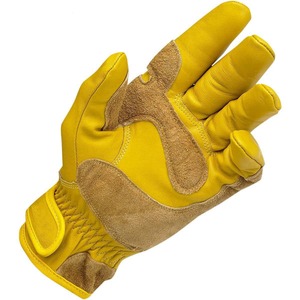 Tactical Leather Gloves Yellow Full Finger Outdoor Protection Men's Work Gloves - Product Image 6