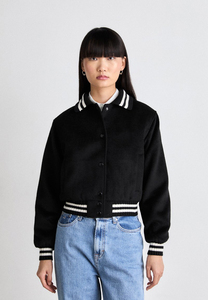 Breathable Women's Bomber Varsity Jacket <b>Press</b> Stud Crop Wool Letterman Jacket For Women - Product Image 2