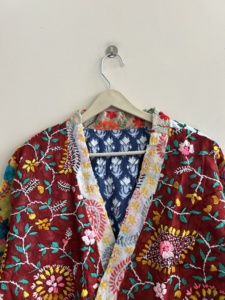 Indian Handmade Embroidered Phulkari Ethnic <b>Jacket</b> For Women <b>Short</b> Open One Size <b>Jacket</b> - Product Image 4