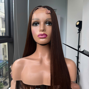 Precio al por mayor 100% Raw Virgin Vietnamita Humano Trama de encaje Hueso Peluca recta Color marrón Super Extensiones de cabello doble dibujado - Product Image 4