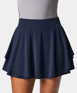 Minifalda Plisada Azul Marino para Mujer con Volantes, Cintura Natural, Estilo Casual de Verano, Tela de Spandex y Poliéster - Product Image 1