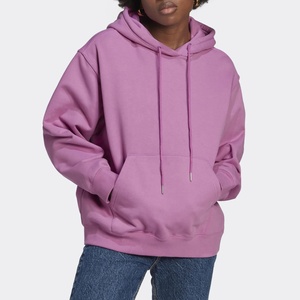 Sudadera con Capucha Extra Grande de Felpa Morada, Unisex, Informal, de Color Sólido, Corte Regular, para Otoño - Product Image 1