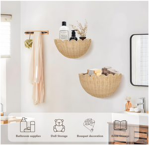Handmade <b>Wall</b> Hanging Rattan Toy <b>Basket</b> Natural Woven <b>Storage</b> Organizer - Product Image 3