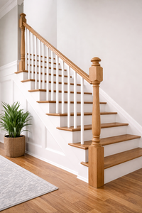 Poteau de balustrade EFS traditionnel en bois massif de chêne rouge, installation facile pour clôture de jardin, portail, escalier vertical, pièces d'escalier - Product Image 5