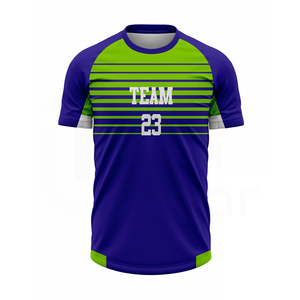 เสื้อฟุตบอลผู้ชายผ้าโพลีเอสเตอร์ชุดทีมฟุตบอลดีไซน์ใหม่100% แขนสั้นมีบริการ OEM - Product Image 1