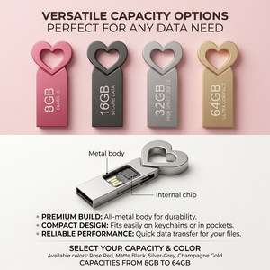 แฟลชไดรฟ์ USB รูปหัวใจน่ารัก วัสดุโลหะ ความเร็วสูง กันน้ำ พร้อมรับประกัน 1 ปี เหมาะสำหรับเป็นของขวัญงานแต่งงานและจัดเก็บข้อมูล - Product Image 4
