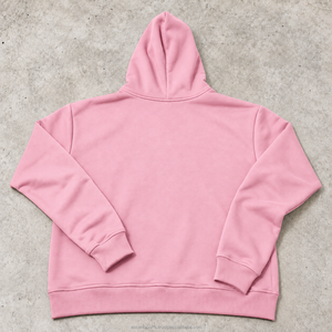 Sudadera con Capucha Rosa Unisex, Corte Holgado, Material de Felpa, Color Sólido, Estilo Casual, Largo Regular, Ropa de Otoño - Product Image 4