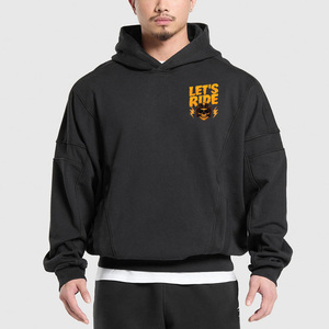 เสื้อฮู้ดมอเตอร์ไซค์พิมพ์ลายใหญ่แบบสั่งทำพิเศษ ผ้าโพลีเอสเตอร์/คอตตอน 380 GSM ทรงโอเวอร์ไซส์ แห้งเร็ว ใส่ได้ทั้งชายและหญิง หนักแน่น พร้อมแผ่นรอง 2 ชิ้น - Product Image 4