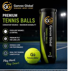 Pelotas de Tenis Ganvox Global, Paquete de 3 en Cilindro, Duraderas, Alto Rebote, de Goma, para Práctica y Entrenamiento en Todas las Canchas - Product Image 2