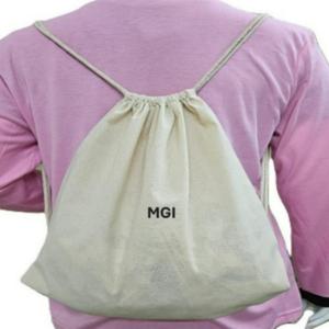 Custom Logo Recyclable Reusable Fitness Gym <b>Bag</b> Organic Cotton Canvas Drawstring Backpack Waterproof Soft Natural Cotton - Product Image 6