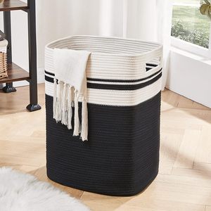 Cotton Rope Storage Basket for Nursery <b>Laundry</b> Woven Baby Hamper Organizer Kids Toy Bin Baby Gift Basket for Home Storage - Product Image 5