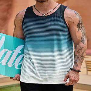 เสื้อกล้ามผู้ชายขายส่ง สีดำ เสื้อโยคะสั่งทำพิเศษ เสื้อกล้ามออกกำลังกายระบายอากาศสำหรับผู้ชาย เสื้อกล้ามเวสต์แบบมีแผง - Product Image 6