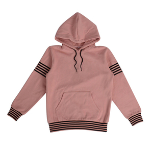 Unisex <b>Pink</b> Solid Hooded <b>Sweatshirt</b> Regular Fit Casual Knitted Cotton Autumn Wear - Product Image 1