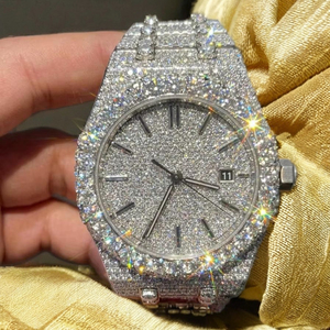 Custom Two-Tone Lab Grown Diamond Stainless Steel Watch | 41mm <b>Automatic</b> <b>Chronograph</b> Iced Watch | Premium VVS1 Moissanite - Product Image 5