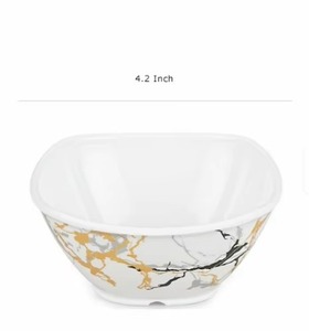 Bol en céramique avec motif marbré, 4,2 pouces, passe au lave-vaisselle, design moderne, pour servir les aliments en grande quantité - Product Image 3