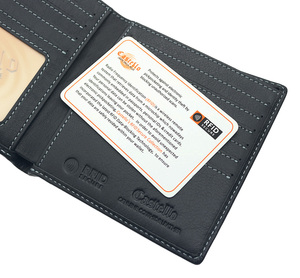 [Highly Recommended] Castello Cowhide Soft Leather <b>RFID</b> Men's Hipster Bifold <b>Wallet</b> Black - Product Image 4
