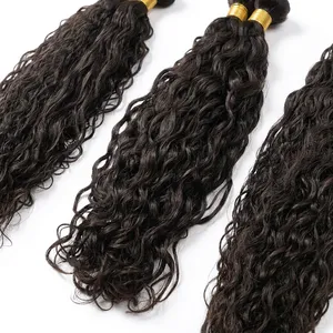 Loose <b>Deep</b> <b>Wave</b> Curly Human Hair Natural Black Remy Hair Long Length Bulk Virgin Cuticle Aligned - Product Image 5