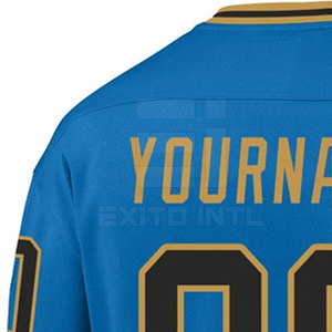 Maillots de hockey sur glace personnalisés en gros pour équipes, imprimés par transfert thermique, anti-humidité, 100 % polyester, manches longues, taille adulte, OEM - Product Image 4