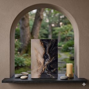 Black White Gold Marble Pattern Tablet <b>Memorial</b> Tribute Decor Panel for Funeral Tribute <b>Wall</b> Display - Product Image 4