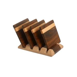 Acacia <b>Coasters</b> Custom Custom Sized Eco Friendly Acacia <b>Cork</b> Wood Acacia <b>coaster</b> Set Home Decoration - Product Image 1