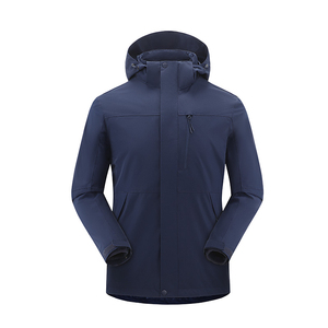 Blouson matelassé à capuche pour homme, color-block, imperméable, fermeture éclair, col montant, coupe classique, style sportif hiver, extérieur en polyester - Product Image 4