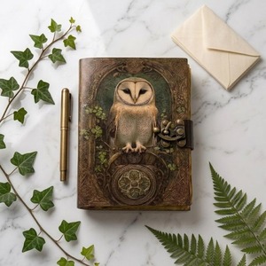 Carnet de notes personnalisé Craft Hackle Book Shadows, Grimoire Floral Moon, en cuir véritable, reliure cousue main, sans acide, 7x5 pouces - Product Image 3