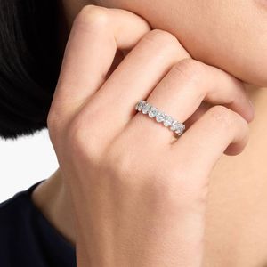 Oval Cut Lab-Grown Diamond Filled Eternity <b>Ring</b> in 14K Yellow Gold Luxury - Product Image 6