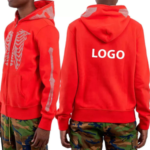 Sweat à capuche vintage personnalisé avec logo, pour hommes, de haute qualité, en coton French Terry, coupe ample, fermeture éclair intégrale, personnalisable pour unisexe - Product Image 6