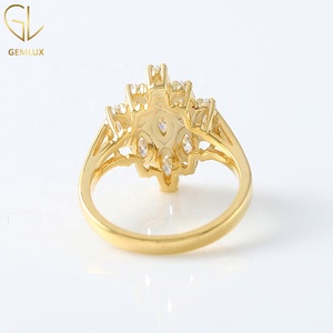 Marquise Cut Moissanite Diamond Cluster <b>Ring</b>, <b>Split</b> Shank <b>Ring</b>, Moissanite Diamond Engagement <b>Ring</b> For Women, 14K Gold - Product Image 4