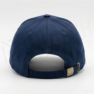 Unisex <b>Navy</b> Blue 6-Panel <b>Baseball</b> <b>Cap</b> Cotton Twill Fitted Casual Hat Adult Size 58-60CM Solid Color - Product Image 2