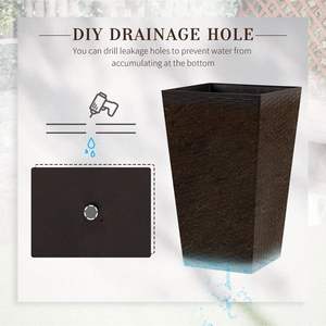 3 macetas de interior marrón con orificio de drenaje para macetas y macetas - Product Image 4