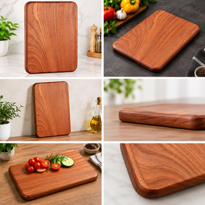 Planche à découper en bois naturel Daystar Trade, bords arrondis, réutilisable, pour la préparation des aliments - Product Image 2