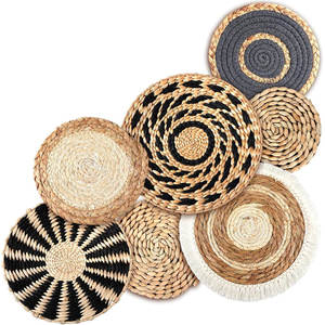 Set of 7 Handcrafted <b>Boho</b> Seagrass Woven Wall Basket <b>Decor</b> Unique Accents for Your <b>Home</b> - Product Image 3