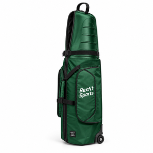 Housse de transport de golf personnalisée avec base à roulettes, corps pliable, fermeture éclair longue et rangement facile pour clubs de golf - Product Image 1