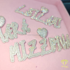 Personalized Hip Hop <b>Name</b> Pendant Moissanite Diamond Necklace Bling Cuban <b>Chain</b> Jewelry Gift - Product Image 5