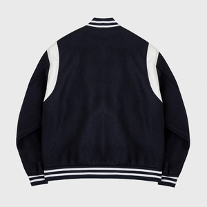 Veste de sport noire pour homme avec rayures blanches, coupe classique, fermeture éclair, vêtement décontracté pour l'automne - Product Image 4