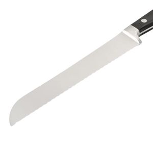 Couteaux à pain à lame dentelée noire, lame de coupe argentée, poignée triple rivet, long couteau de cuisine pour pains et brioches de boulangerie - Product Image 5