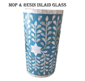 Table d'appoint en bois avec incrustation de résine, design moderne artisanal, équipement de bureau, cadeau de Diwali, empilable et antidérapant - Product Image 3