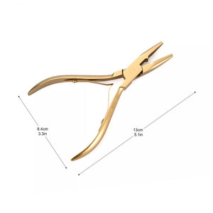Golden Color Lightweight Hair Extension <b>Pliers</b> Adjustable <b>Multi</b> Purpose Hair Extension Installation <b>Tool</b> Comfortable Ergonomic - Product Image 3
