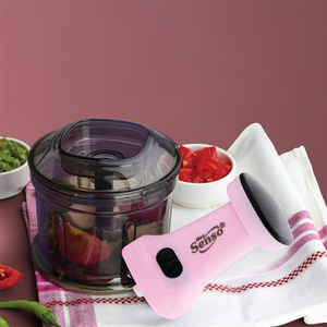 Practical push <b>chopper</b> with durable plastic body and sharp stainless steel blades for fast chopping slicing and dicing in the ki - Product Image 6