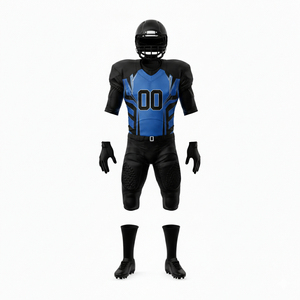 Uniforme de Fútbol Americano para Hombre, Jersey Sublimado en Blanco y Negro, Personalizado para Equipo, Manga Corta, Absorbente de Humedad, Ajustado, 100% Poliéster - Product Image 3