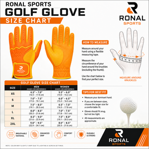 Guante de Golf RONAL SPORTS para Mano Derecha, Cuero Genuino, Dedos Completos, Antideslizante, Transpirable, Correa de Muñeca Ajustable, Unisex, en Oferta - Product Image 6