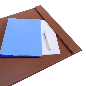 Protector de Escritorio de Cuero con Rieles Laterales para Escribir, Alfombrilla Protectora de Escritorio Ejecutiva de Cuero para Oficina, Hogar y Lugar de Trabajo, Color Marrón - Product Image 2