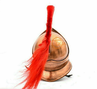 Mittelalterlicher König Leonidas Griechischer 300-Romane-Stil Römischer Eisenrüstungshelm Roter Federbusch Antik-Kupfer-Finish Krieger Weihnachten Halloween