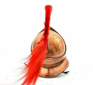 Casco de Armadura de Hierro Romano del Rey Leónidas Griego Medieval para 300 soldados, con Pluma Roja y Acabado de Cobre Antiguo, para Guerrero, Navidad, Halloween - Product Image 2