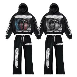 Fournisseur de vêtements de rue d'automne à faible MOQ, étiquette privée, survêtements, coupe et couture, livraison rapide, épaules tombantes surdimensionnées, impression DTG - Product Image 1