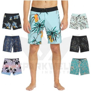 Shorts de bain pour hommes à imprimé tropical, séchage rapide, cordon de serrage, taille mi-haute, avec poches latérales - Product Image 5